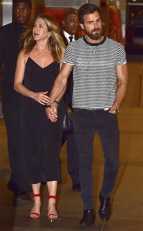 Jennifer Aniston Steps Out In A Chic Black Jumpsuit For N Y C Date Night With Justin Theroux