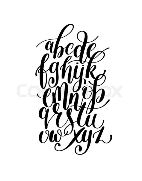 Write your text in the field above and see it's letters converted with. Black and white hand lettering ... | Stock vector | Colourbox