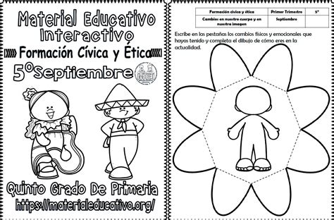 Educación infantil, educación primaria valores. Material interactivo del quinto grado del mes septiembre ...