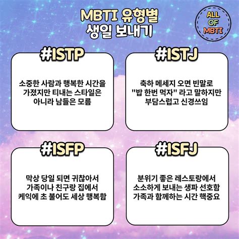 Mbti의 모든것 Mbti유형별 생일 보내기🎂 Mbti 엠비티아이 Mbti유형 Mbti성격