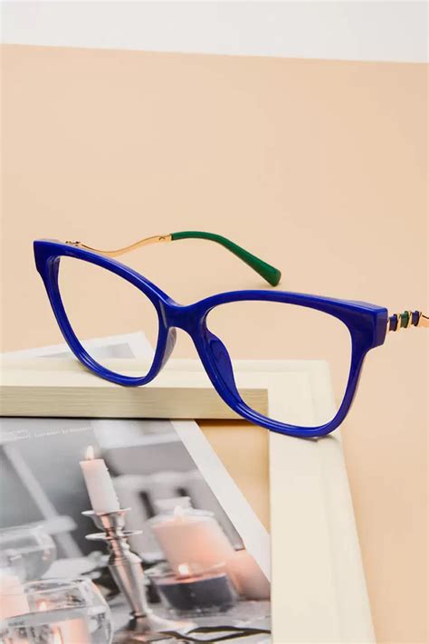 p2063 cat eye blue eyeglasses frames leoptique