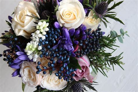 Wedding bridal bridesmaid bouquet artificial white peony flowers berry holding flowers for wedding church party home decor (bouquet). The Flower Magician: Winter Wedding Bouquet to Tone With Blue