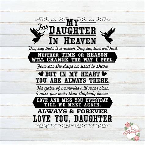 Daughter in Heaven SVG in Loving Memory SVG My Daughter is - Etsy
