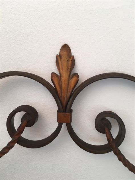 Wrought iron tree hooks make an attractive display. French Art Deco Wrought Iron Hall Tree Coat Rack with ...