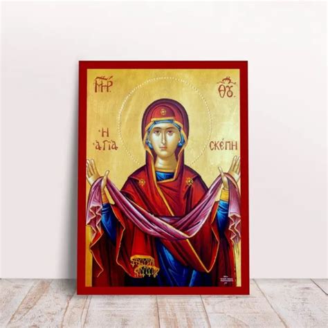Panagia Theotokos Hagia Zone Greek Byzantine Orthodox Icon Handmade 17 99 Picclick