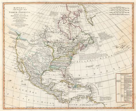 Bowless New Pocket Map Of North America Divided Into Its Provinces Colonies Etc By J