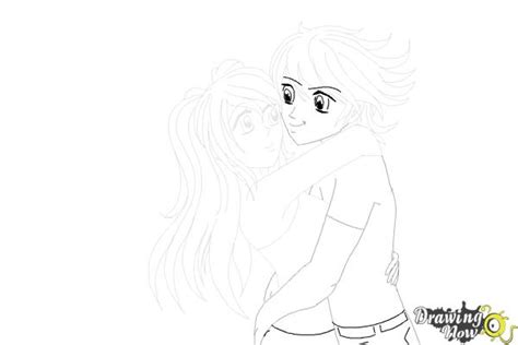How To Draw An Anime Couple Hugging Step By Step