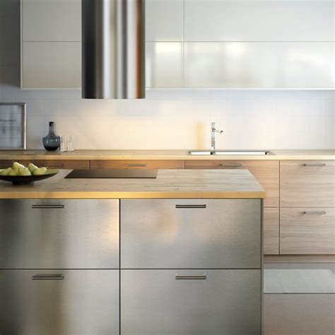 So ikea sells a rail to hang the cabinets on, the rail has a million holes in it and a t channel to slide the attachment hardware into, this is a heavy double so ikea cabinets do not come assembled but they include a great pictorial that i have included on the first image here. Pin op Industrial Kitchen Ideas