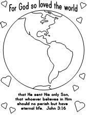 The small details in this coloring sheet will improve your kid's fine motor skills as well. John 3:16 - Coloring Page - SundaySchoolist