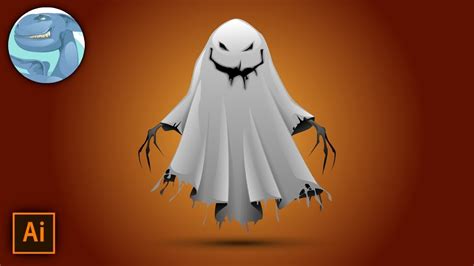 Ghost Character Vector Drawing With Adobe Illustrator Youtube