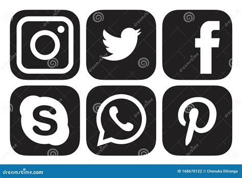 Serie Van Populaire Pictogrammen Voor Sociale Media Logo S Instagram