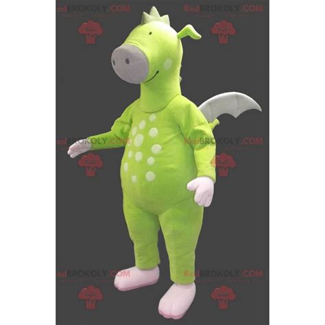 Neon Green Dragon Mascot Reptile Mascots Sizes L 175 180cm