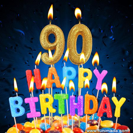 Life is too precious and short to engage in things that do not bring you happiness. Best Happy 90th Birthday Cake with Colorful Candles GIF ...