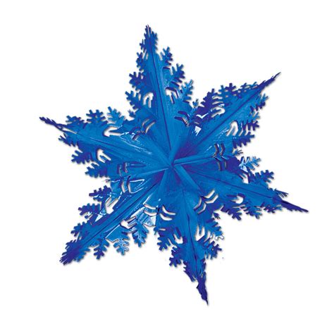 Large Metallic Blue Snowflake Hanging Foil Christmas Decoration Frozen