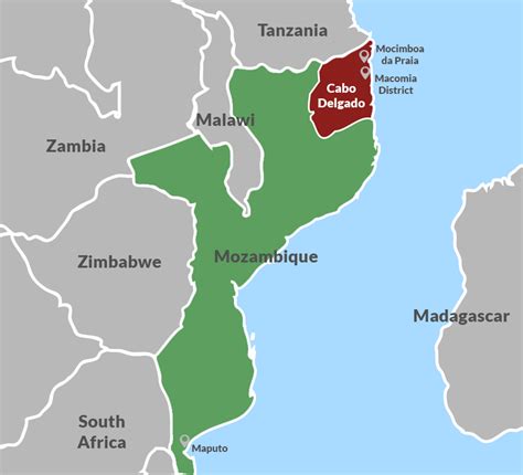 Cabo Delgado Mozambique Map Map Of Palma Bay Cabo Delgado Province