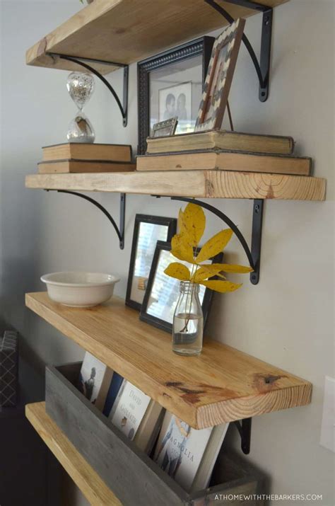 Diy Rustic Wood Shelves At Home With The Barkers