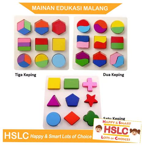 Jual Mainan Edukasi Malang Puzzle Chunky Shape Montessori Geometri