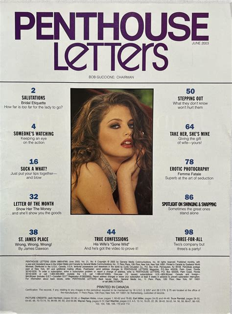 Penthouse Letters June 2003 Adult Letters Magazine VM16