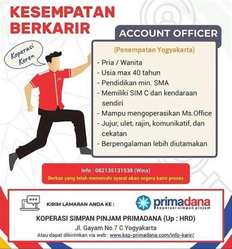 We did not find results for: Lowongan Kerja Account Officer Koperasi Simpan Pinjam Primadana - Gibran Waluyo di Yogyakarta ...