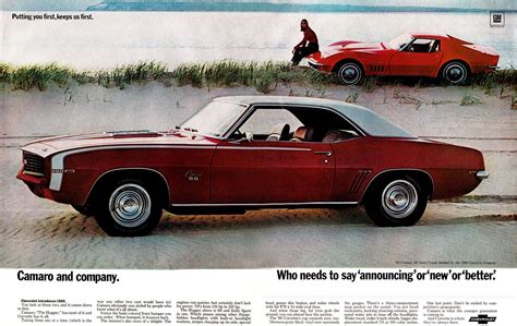 Hot Cars1969 Camero And Corvette Chevroletcar Brochures