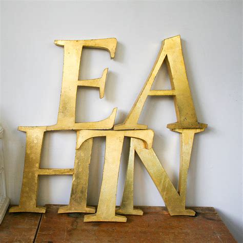Genuine Vintage Metal Gold Letters By Bonnie And Bell