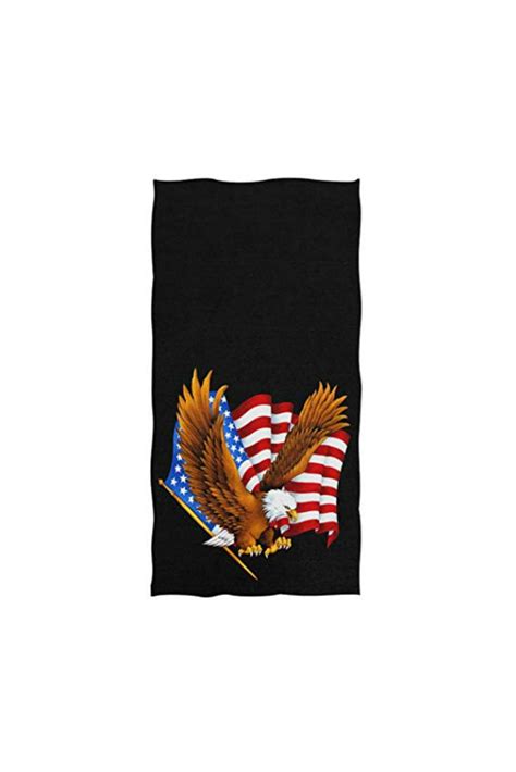 naanle chic patriotic vulture and american flag independence day soft guest hand towels for