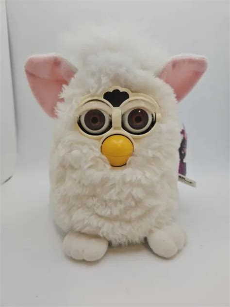 Vintage 1998 1st Gen Snowball Tiger Electronic Furby All White Pink 70