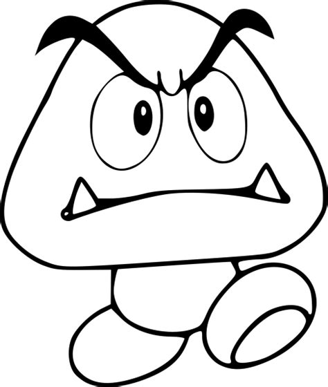 Dessin a imprimer des fessier. Coloriage Goomba personnage de Mario à imprimer