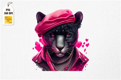 Badass Gangster Panther Valentines Day Gráfico Por Camellia Art · Creative Fabrica