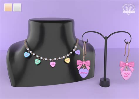 Second Life Marketplace Bowtique Candy Heart Jewelry Set