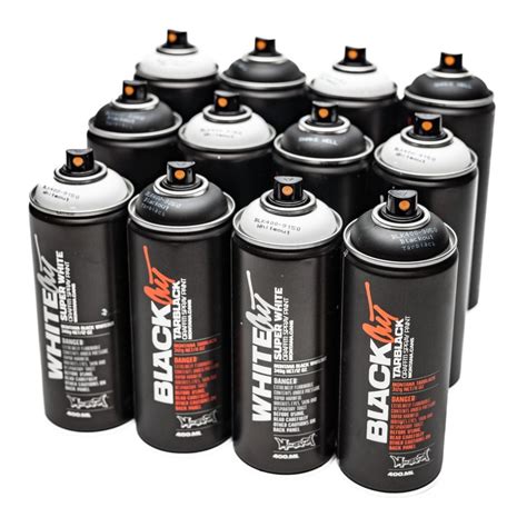 Montana Blackout And Whiteout Spray Paint Bundle 12 Spray Cans From