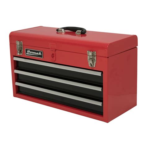 Homak Rd01032101 20 Inch 3 Drawer Ball Bearing Toolboxchest Red Jb