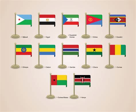 Vector Graphic Illustration Of The Flags Of African Countries With