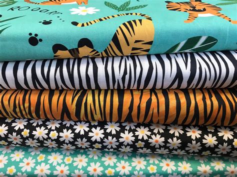 100 Cotton Animal Print Fabric From Quilting Treasures Tiger Etsy