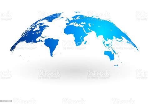 Blue World Map Globe Isolated On White Background Stock Illustration