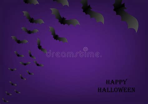 Vector With Black Bats Halloween Illustration Scary Vampire Bat