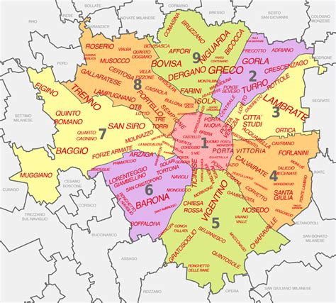 Mappa Di Milano Zone Lacadgital
