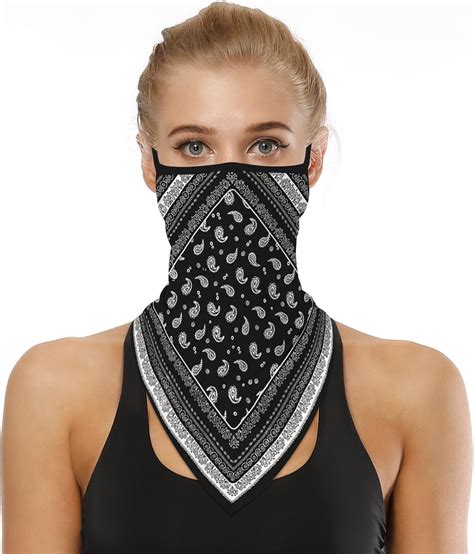 Face Bandana With Ear Loops Neck Gaiter Mask Scarf Balaclava Protection Man Woman Unisex
