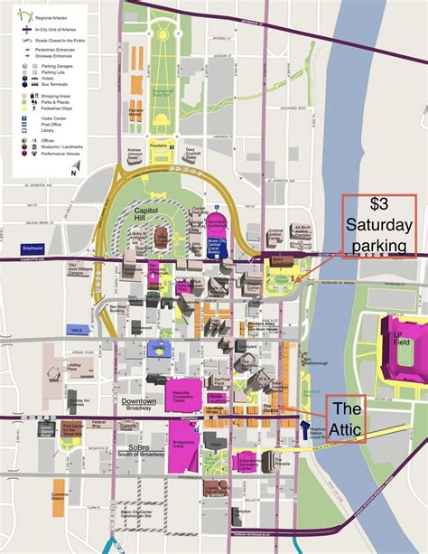 Nashville Huskers Map Of Downtown Nashville Nashville Trip Music