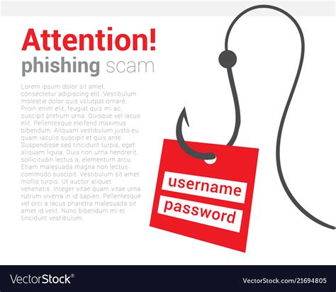 Attention Phishing Scam Icon Warning Poster That Vector Image