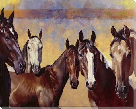 Calm Boy Horses Wrapped Canvas Giclee Print Wall Art Wall Decor Artwork