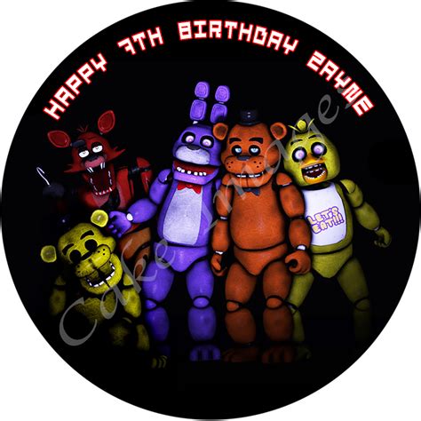Five Nights At Freddys Edible Cake Image Topper Can Be Personalised