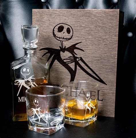 Jack Skellington T Set Whiskey Glasses The Nightmare Etsy