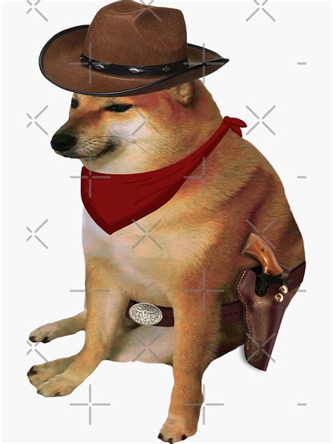 Cheems Doge Cowboy Sticker For Sale By Donatassab Redbubble