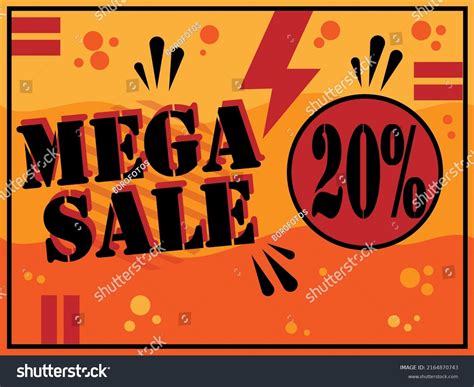 20 Mega Sale Offer Discount Banner Stock Vector Royalty Free
