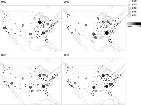 Betweenness By Airport Over Time Note These Maps Show The Average