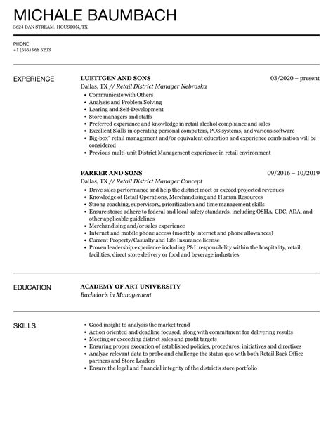 District Manager Resume Sample Job Description - vrogue.co