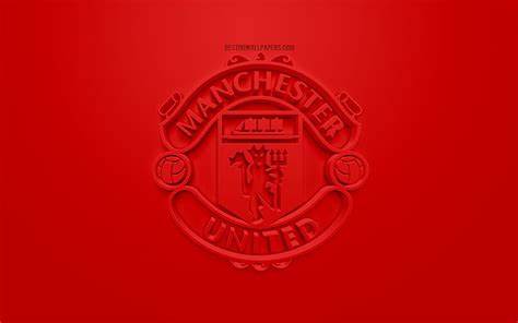 Manchester United Fc Creative 3d Logo Red Background 3d Emblem