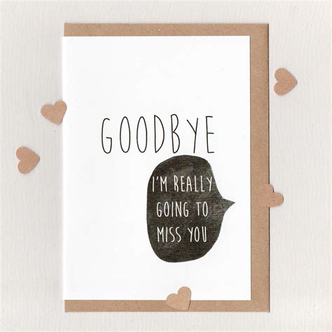 Goodbye Im Really Going To Miss You Farewell Card Art Etsy Australia