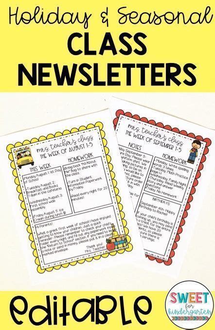 Check spelling or type a new query. Editable Classroom Newsletter Templates- Seasonal ...